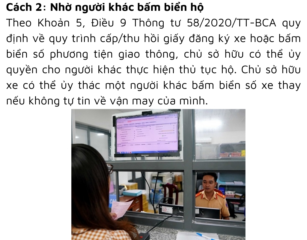 Nhờ người may mắn bấm hộ để được biển số đẹp