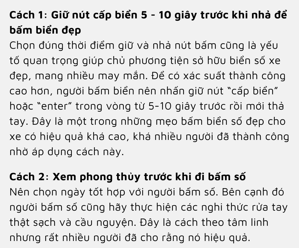 Một số cách giúp chủ xe ô tô sở hữu biển xe số đẹp