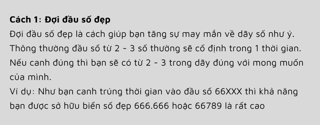 Đợi đầu số đẹp giúp gia tăng xác suất sở hữu biển số như ý 