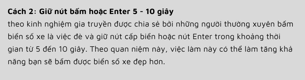 Mẹo số 2: Giữ nút bấm trong vòng 5 đến 10 giây