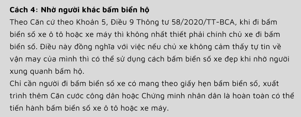 Mẹo số 4: Nhờ người thân hoặc bạn bè bấm biển hộ