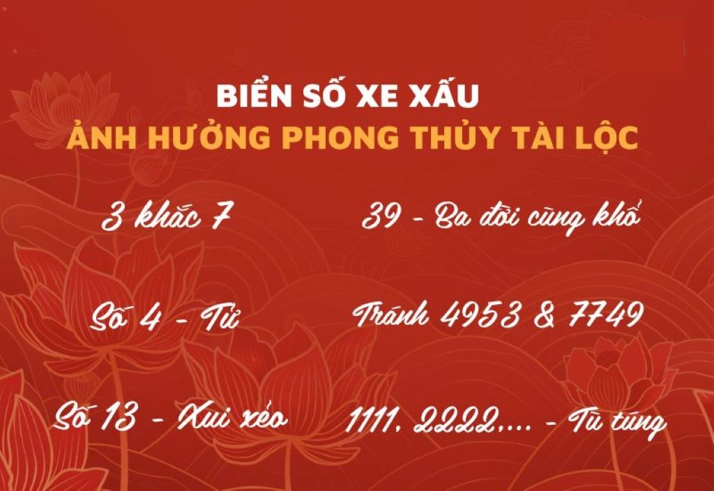 Con số xấu nên tránh khi chọn biển xe 