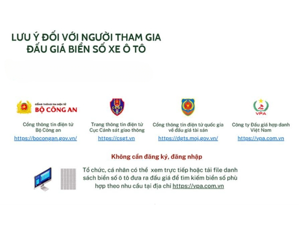 Các website chủ xe có thể tham khảo và tham gia đấu giá biển số xe ô tô 