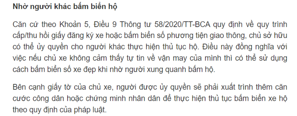 Nếu không tự tin vào may mắn của mình bạn có thể ủy quyền nhờ người khác bấm biển hộ