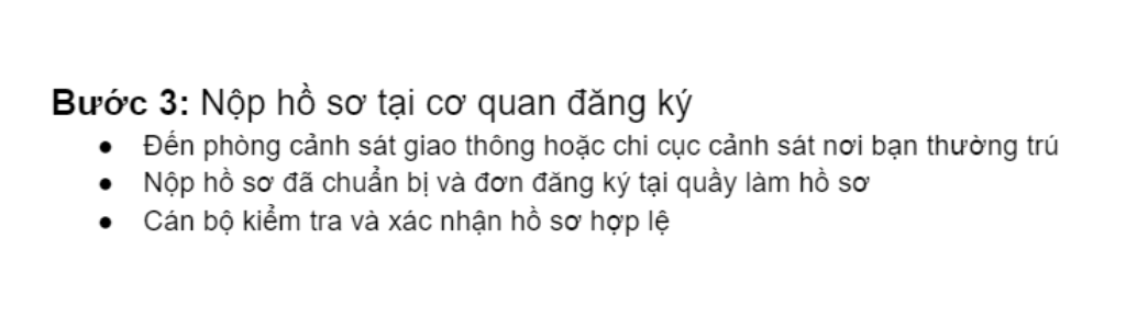 Nộp hồ sơ sơ đã chuẩn bị cho cơ quan chức năng